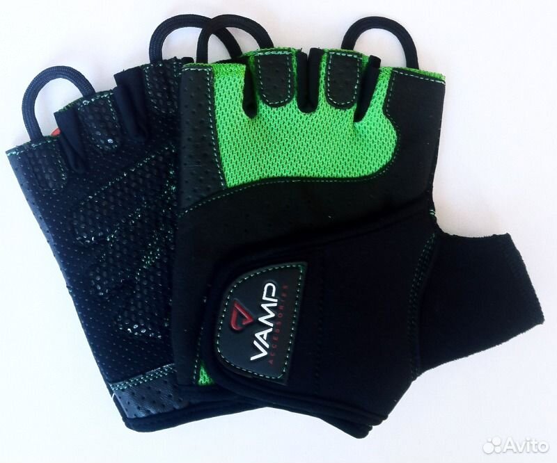 VAMP Green Gloves 560 (ВАМП Перчатки для фитнеса 560 Зеленые) .