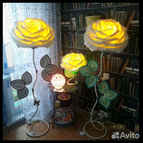 Торшер Роза белая