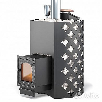 Чугунная печь для бани Этна 18тдт-4С с закр.каменк