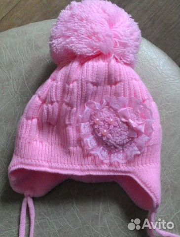 Шапка для девочки новая от 0 - 6 месяцев