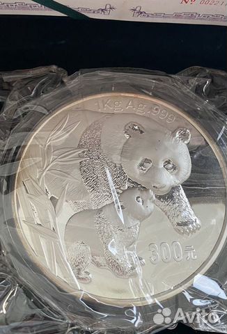 Редкая коллекционная монета Панда серебро 1 кг