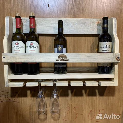 Полка для вина из дерева
