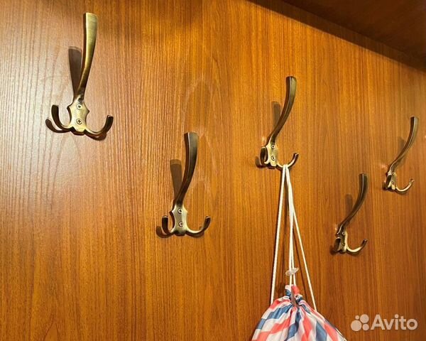 Крючки для одежды, гардероба бронзовые (5шт) литые