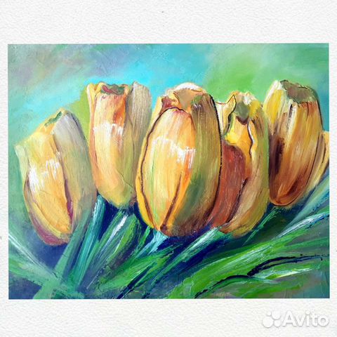 Картина маслом на холсте цветы