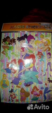 Набор наклеек Винкс, размер 35 см на 50 см