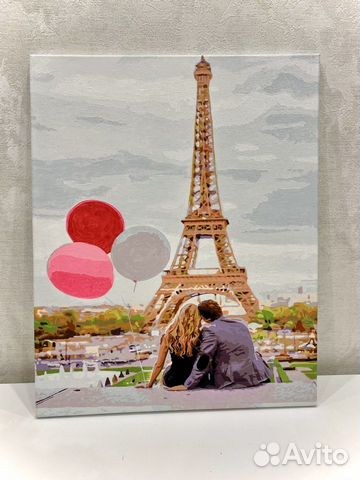 Картина на холсте «Пара в Париже»