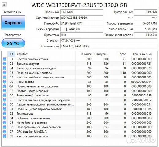 Жесткий диск Western Digital WD Blue 320 гб