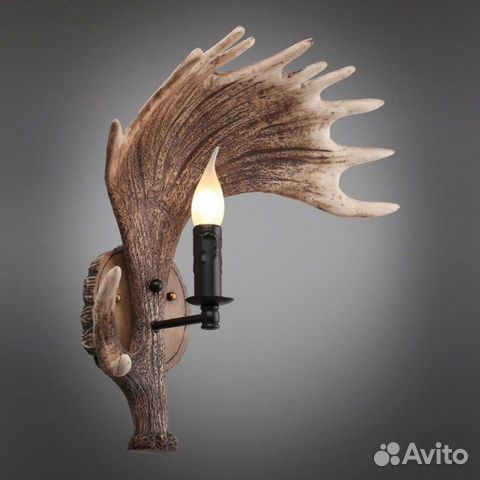 Бра рога, штурвал, свеча, факел в ретро стиле