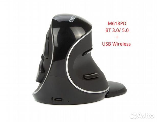 Мышь вертикальная delux M618PD