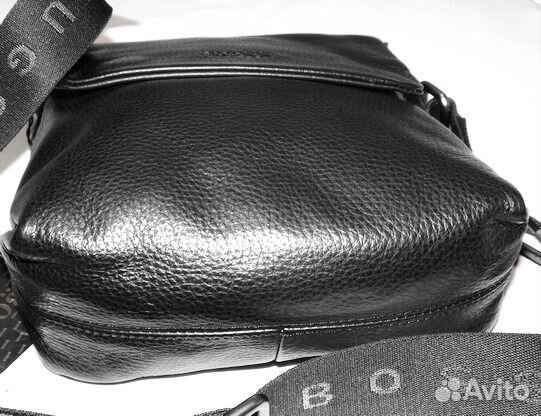 Мужская кожаная сумка H. Boss new black Мужская кожаная сумка H. Boss new black