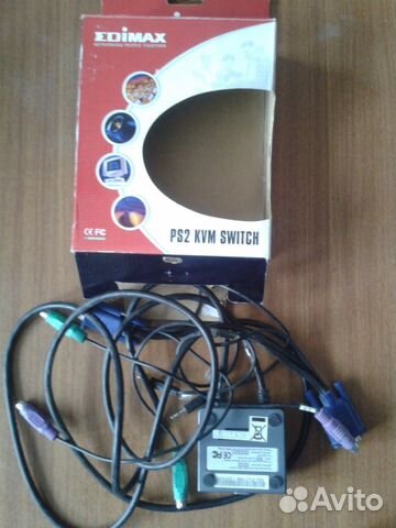 Переключатель KVM 2х портовый со шнурами
