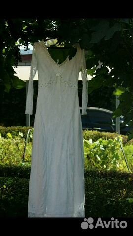 Свадебное платье в стиле бохо ручной работы хs