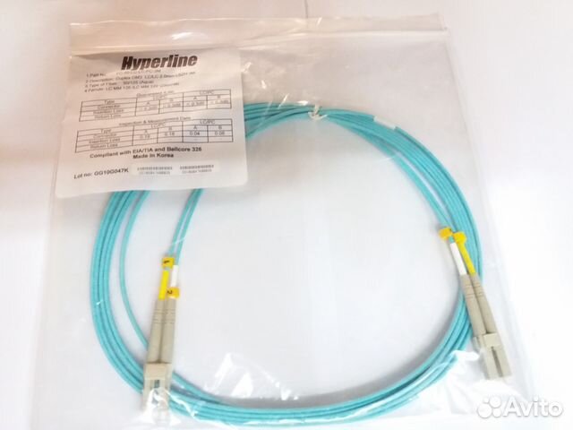 Патч-корд Hyperline FC-503-LC-LC-10G-2M 3М Патч-корд Hyperline FC-503-LC-LC-10G-2M 3М