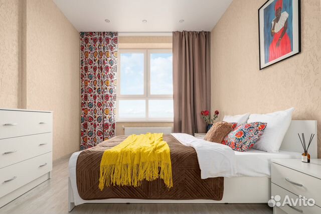 

1-к. квартира, 44 м², 3 кровати