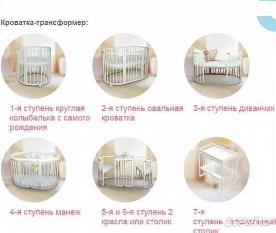 Детская кровать трансформер 7в1
