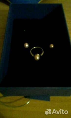 Комплект розовый жемчуг в серебре Комплект розовый жемчуг в серебре