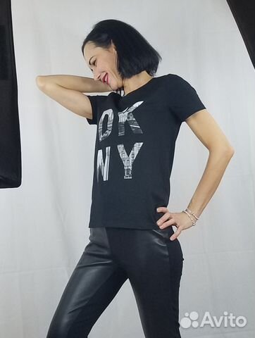 Футболка dkny черная с логотипом новая XS Футболка dkny черная с логотипом новая XS