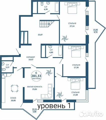 5-к квартира, 228 м², 25/25 эт.