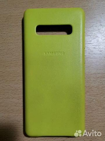 Чехол SAMSUNG Leather Galaxy S10+ желтый
