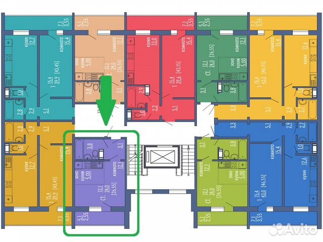 1-к квартира, 26 м², 10/10 эт.