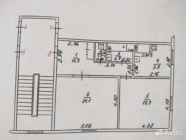 2-к квартира, 62 м², 2/2 эт.