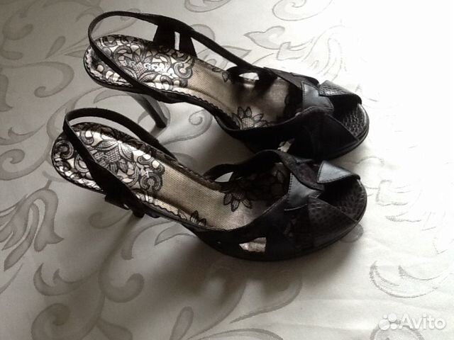 Туфли открытые кожаные Арагона р.38,5-39 Бразилия