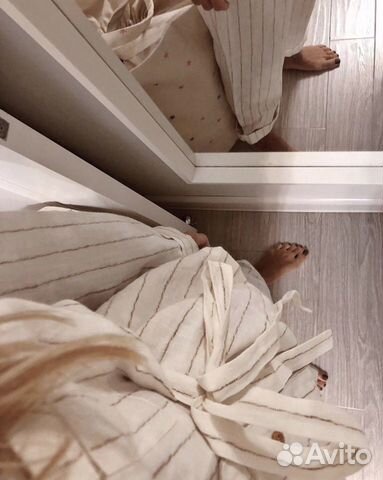 12 storeez Брюки с защипами льняные в полоску новы 12 storeez Брюки с защипами льняные в полоску новы