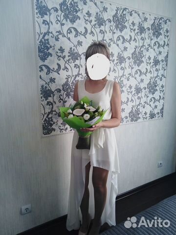 Шифоновое молочное платье(с удлинением) Шифоновое молочное платье(с удлинением)