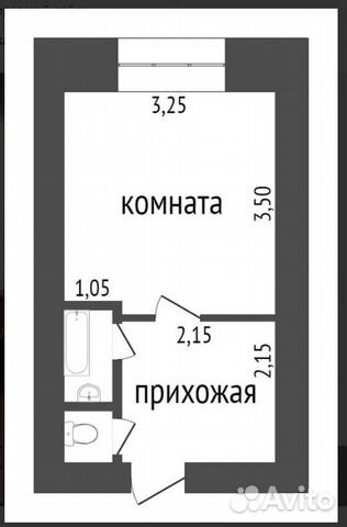 1-к квартира, 18 м², 2/3 эт.