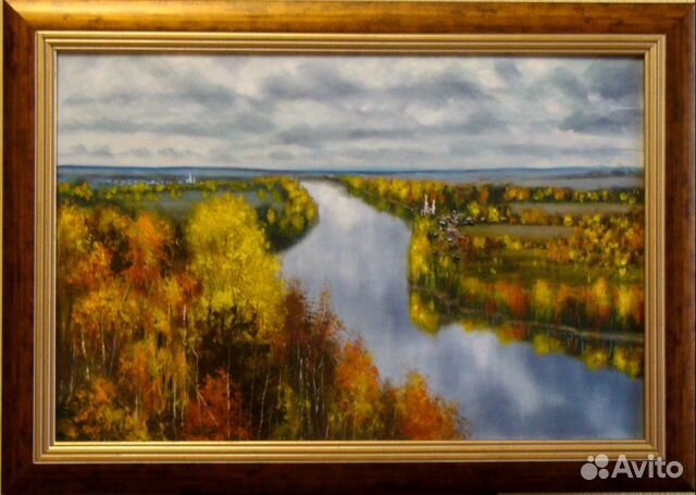 Картина маслом. пейзаж. Хмурый сентябрь Картина маслом. пейзаж. Хмурый сентябрь