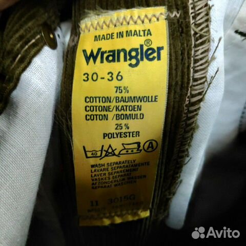 Джинсы вельветовые wrangler 30х36 Джинсы вельветовые wrangler 30х36