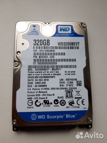 Жесткий диск WD3200bevt, 320GB