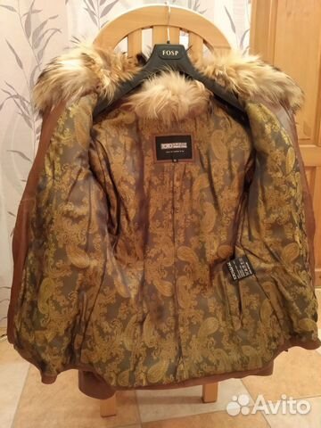 Кожаная куртка с мехом енота утеплённая Кожаная куртка с мехом енота утеплённая