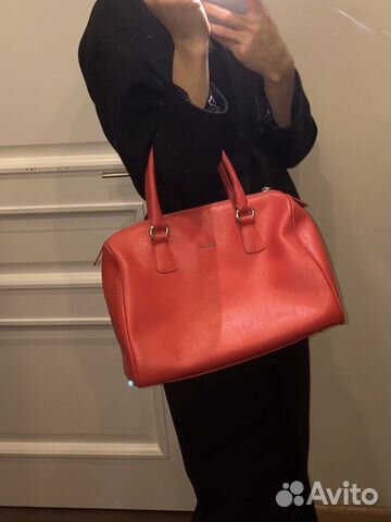 Сумка красная Furla Candy оригинал кожа сафьяно Сумка красная Furla Candy оригинал кожа сафьяно