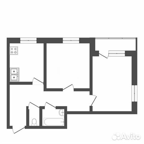 2-к квартира, 60 м², 9/16 эт.