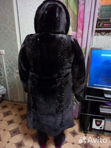 Мутоновая шуба с норкой Мутоновая шуба с норкой