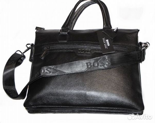 Мужская кожаная сумка H Boss black new А4 Мужская кожаная сумка H Boss black new А4