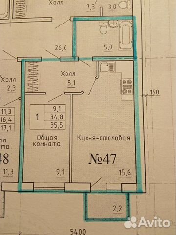 1-к квартира, 35.5 м², 3/3 эт.