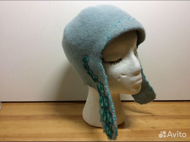 Авторская ушанка с аппликацией,размер 56-57,арт097