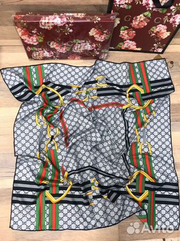 Новый шёлковый женский платок Gucci