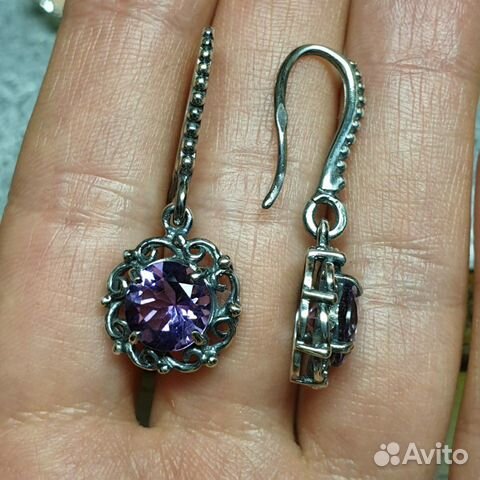 Серьги с аметистом