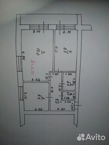 2-к квартира, 43 м², 2/2 эт.
