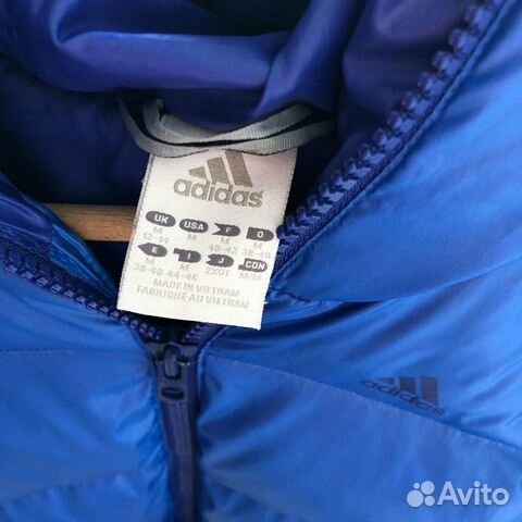 Куртка пуховик синяя Adidas