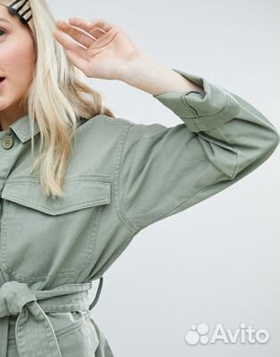 Зеленая куртка Monki в стиле милитари