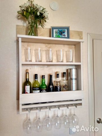 Полка-минибар. Подставка для бокалов и бутылок