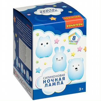 Ночная лампа Bondibon Зайка, силикон, 8 цветов, USB зарядка (вв4918)