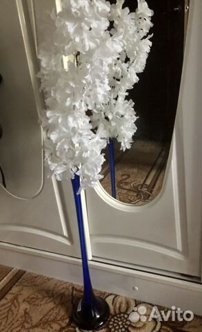 Ваза 55 см синяя, подарок на праздник