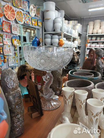 Ваза для фруктов хрустальная