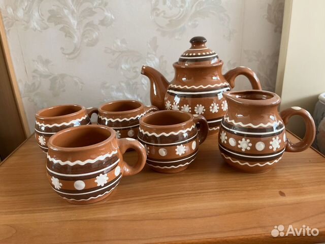 Сервиз чайный глиняный