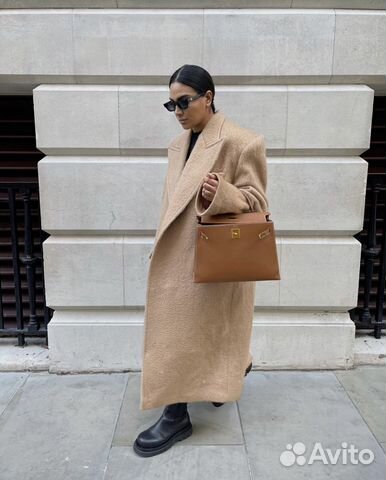 Пальто oversize цвета camel